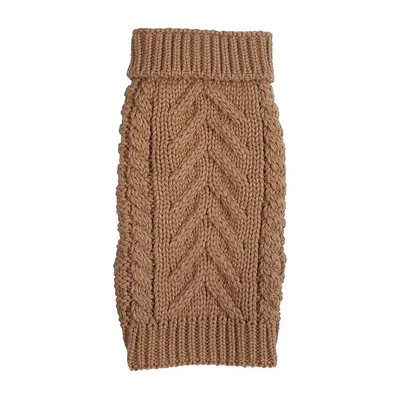 fabdog Chunky Turtleneck Dog Sweater - Camel Size 20