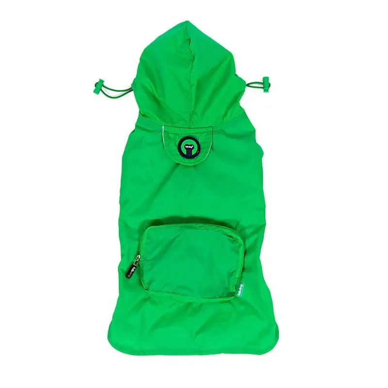 fabdog Pocket Fold Up Dog Raincoat - Green 2X-Large