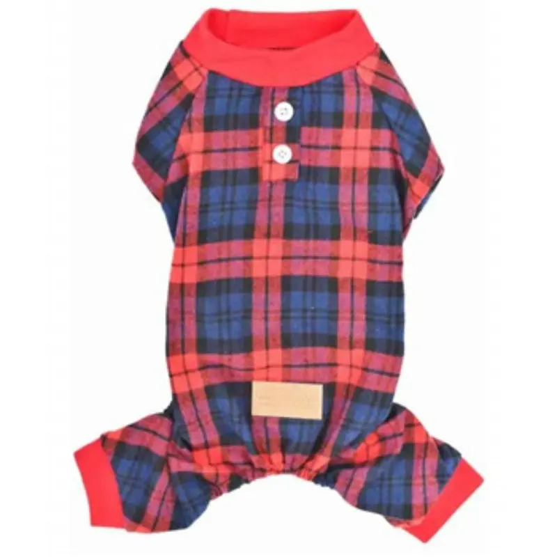 Parisian Pet Scottish Plaid Dog Pajamas - Red Small - Out of Stock!