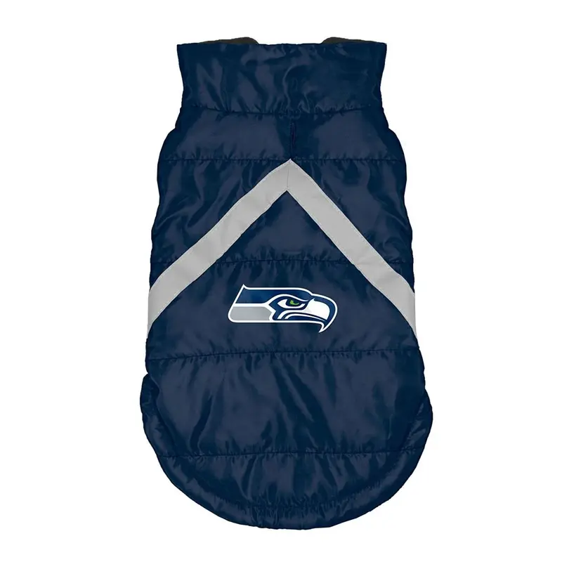 Seattle Seahawks Sleeveless Dog Puffer Vest X-Small