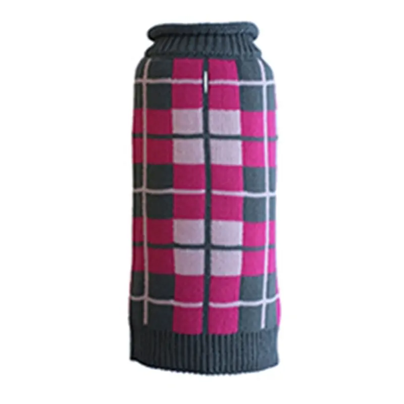 Worthy Dog Oxford Plaid Dog Sweater - Pink XX-Small