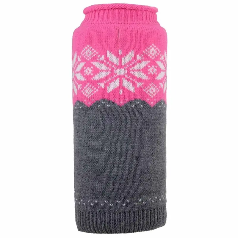 Worthy Dog Ski Lodge Dog Sweater - Fuchsia X-Large
