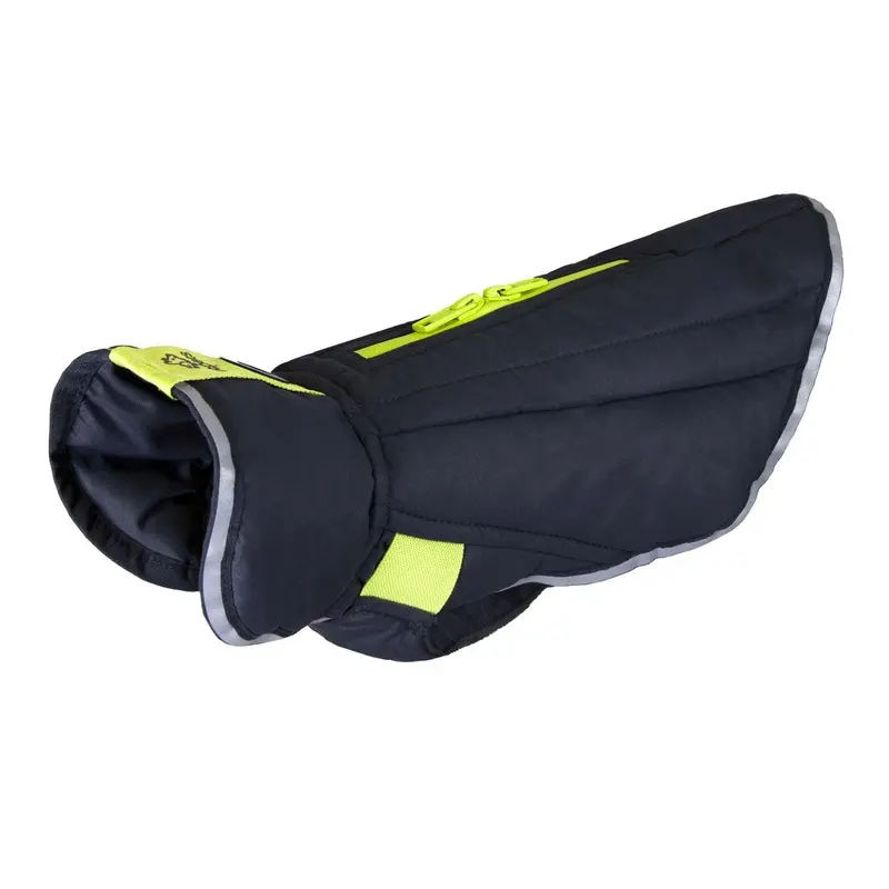 Nimbus Puffer Dog Coat - Graphite and Lime Size 24