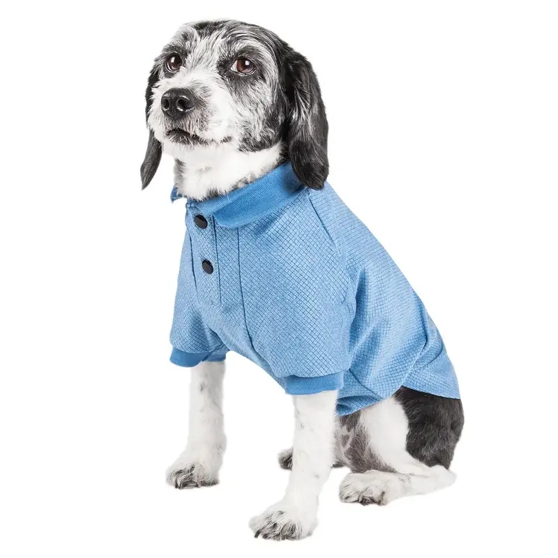 Pet Life ACTIVE Fur-Flexed Performance Dog Polo - Blue Medium