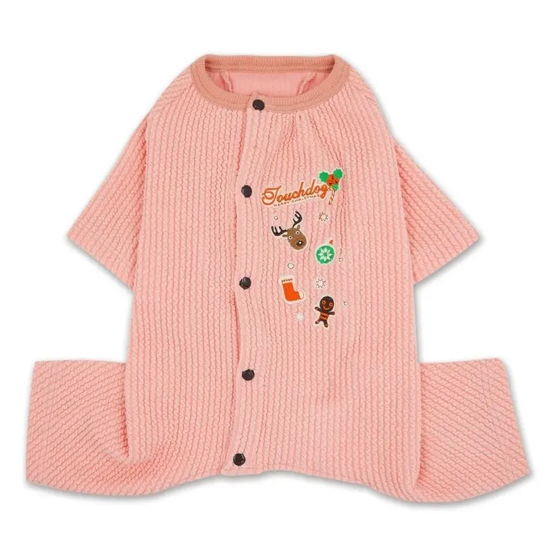 Pet Life Touchdog Ciesta-Luxe Full Body Thermal Dog Pajamas - Pink Medium
