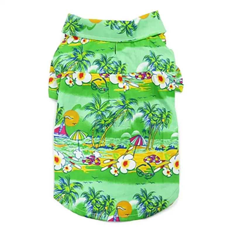 Tropical Island Dog Shirt by Dogo - Green XX-Small