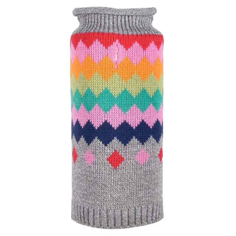 Worthy Dog Fair Isle Dog Sweater - Argyle 2X-Large
