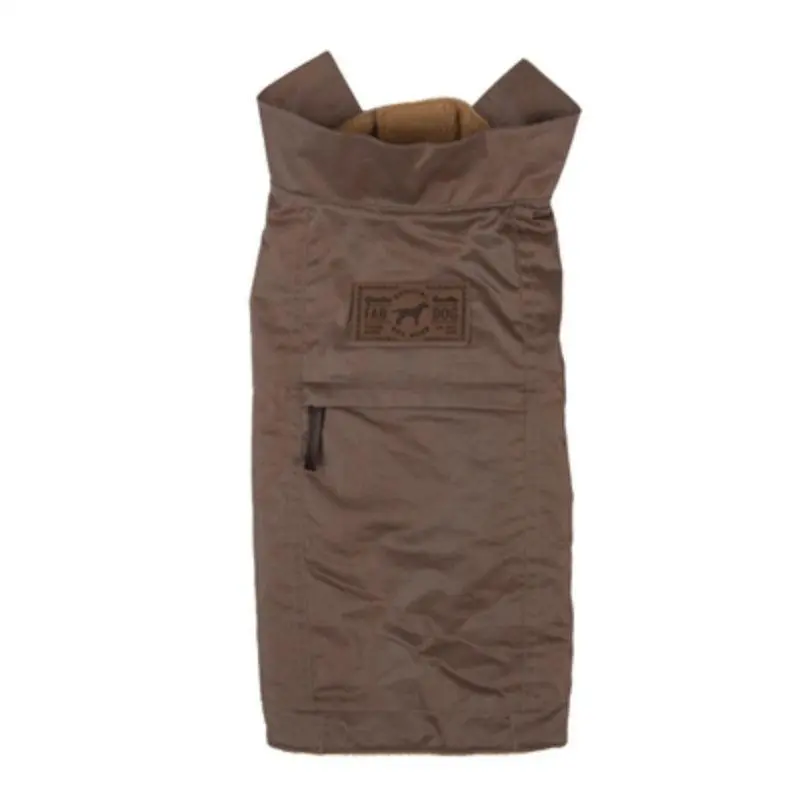 fabdog Waxed Utility Dog Coat - Taupe Size 16