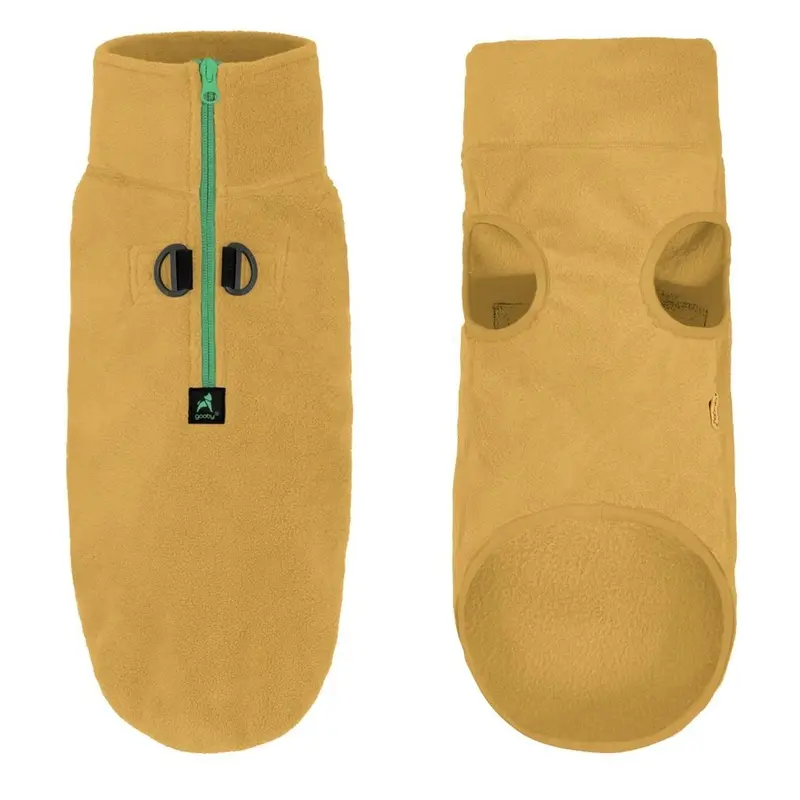 Gooby Half Zip-Up Fleece Dog Vest - Sand X-Small