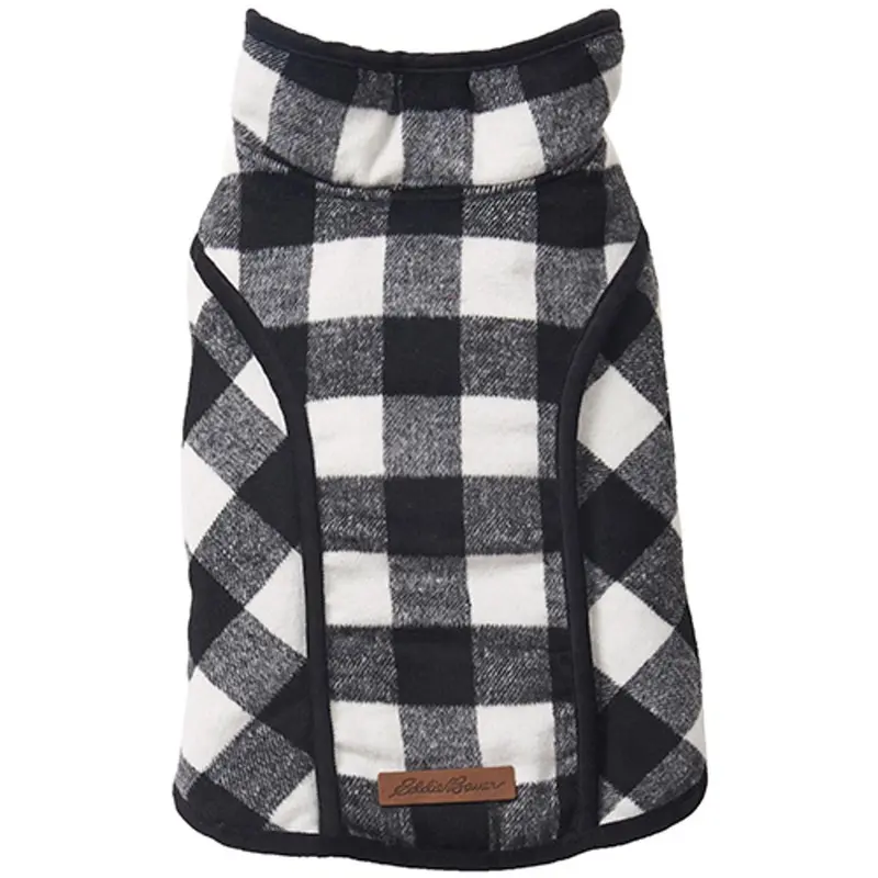 Eddie Bauer Kendall Brushed Check  Vest Dog Jacket - White and Black Small - Out of Stock!