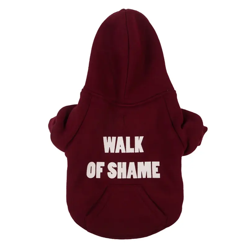 fabdog Walk of Shame Thermal Lined Dog Hoodie - Burgundy Size 8