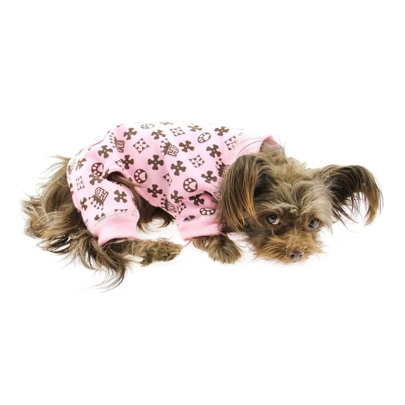 Hip Doggie Crown Dog Pajamas - Pink Big Dog X-Small