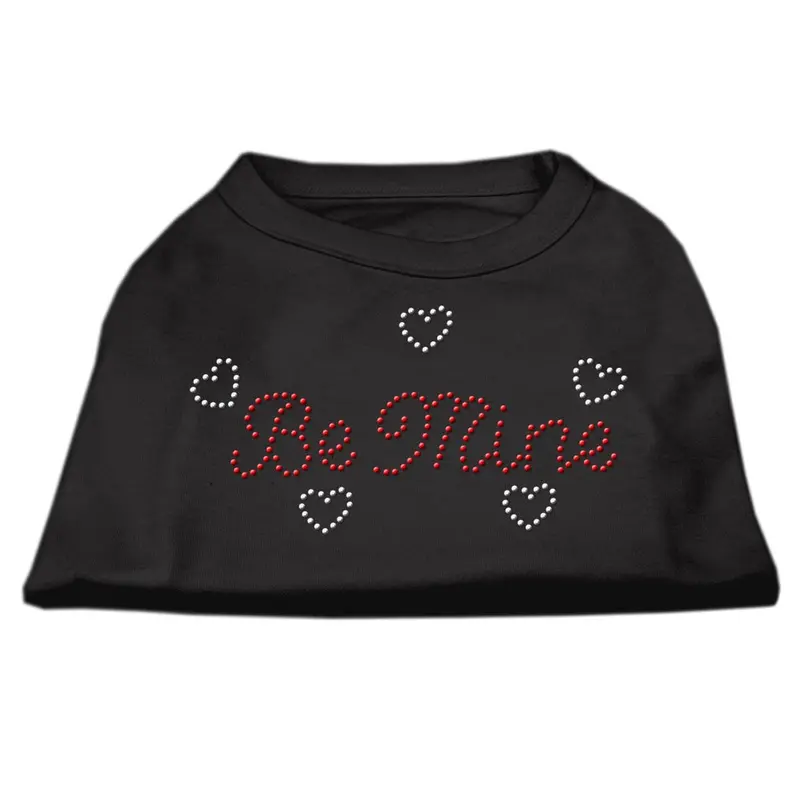 Mirage Be Mine Rhinestone Dog Tank - Black Small