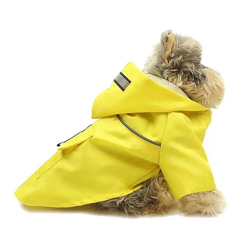 Pawpatu Hooded Reflective Dog Raincoat - Yellow X-Small