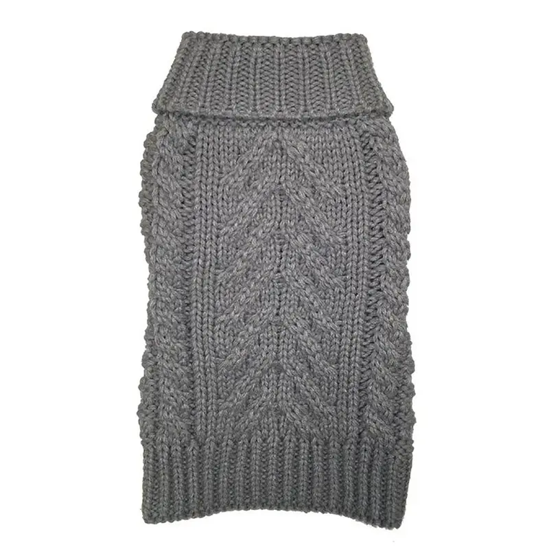 fabdog Chunky Turtleneck Dog Sweater - Heather Grey Size 8