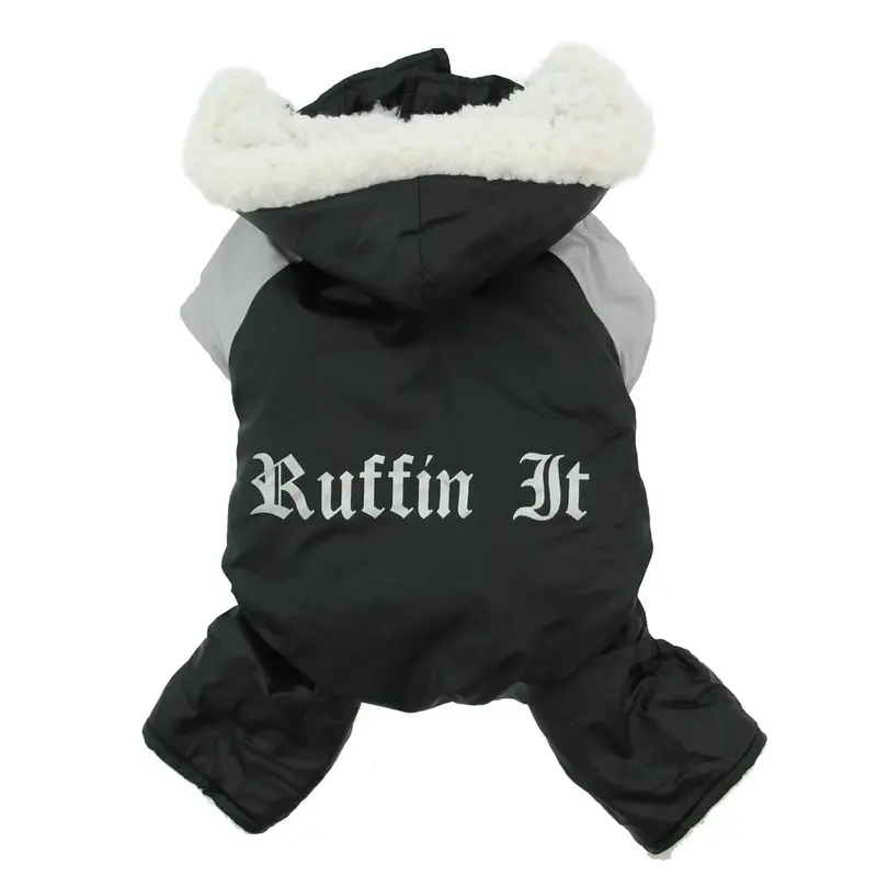 Ruffin It Snowsuit by Doggie Design - Black and Gray X-Small