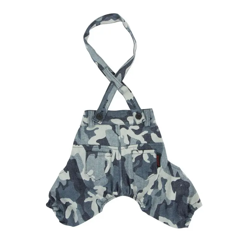 Bobby Dog Suspender Pants by Puppia - Navy Camo Large