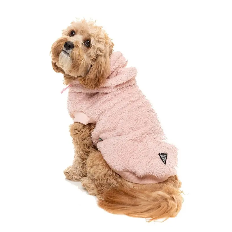 FuzzYard Ready Teddy Dog Hoodie - Blush Size 5