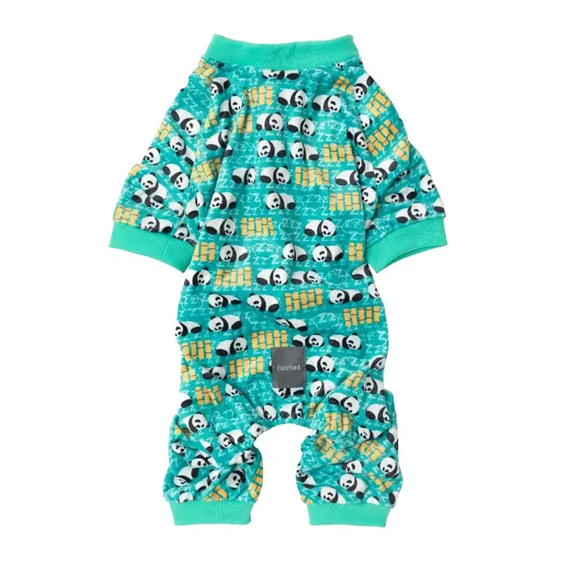 FuzzYard Snoozy Panda Teal Dog Pajamas Size 4