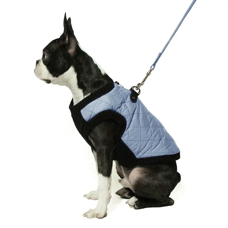 Gooby Fashion Quilted Dog Vest - Gray X-Small