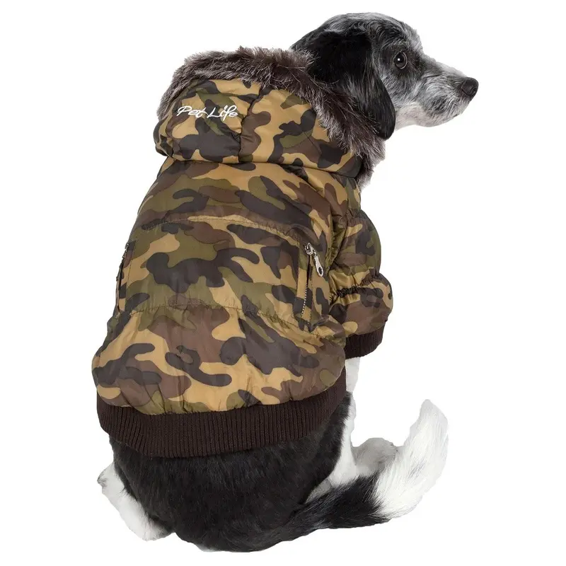 Pet Life Fashion Pet Parka Dog Coat - Forest Camouflage Small