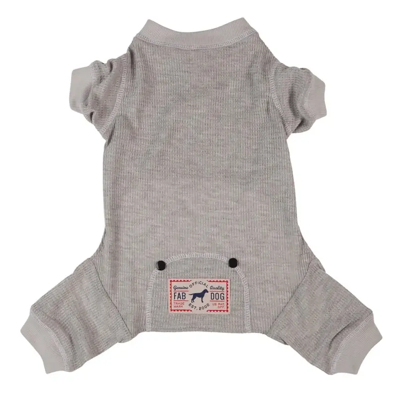 fabdog Thermal Dog Pajamas - Gray Size 22