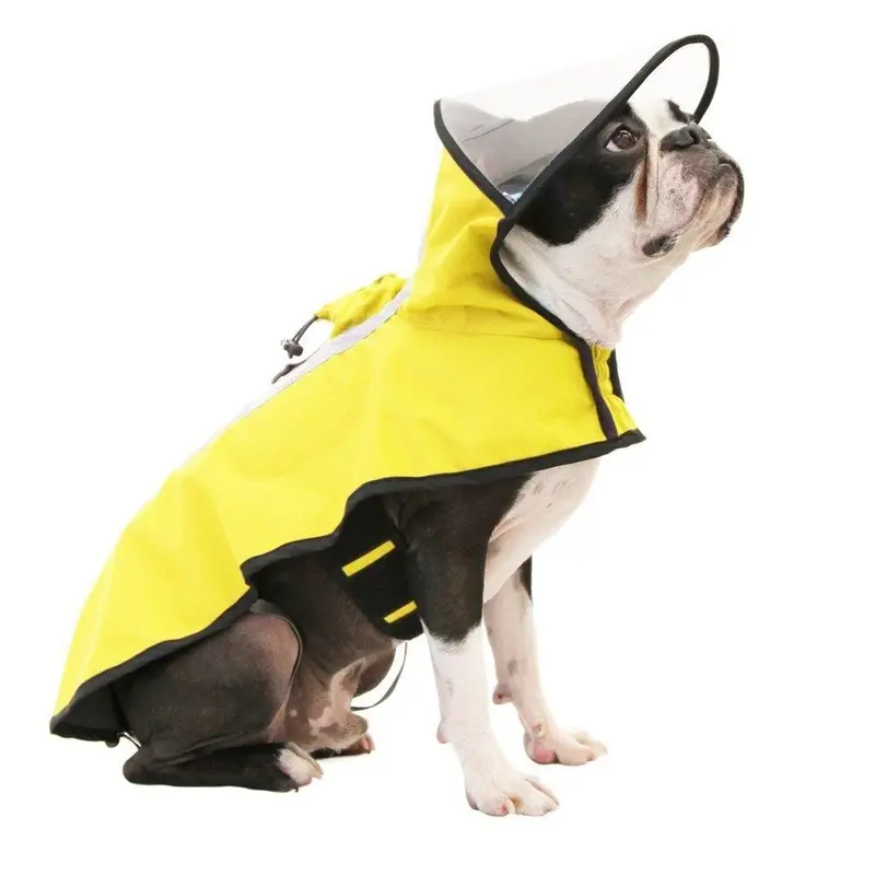 Gooby Adjustable Dog Raincoat - Yellow Large