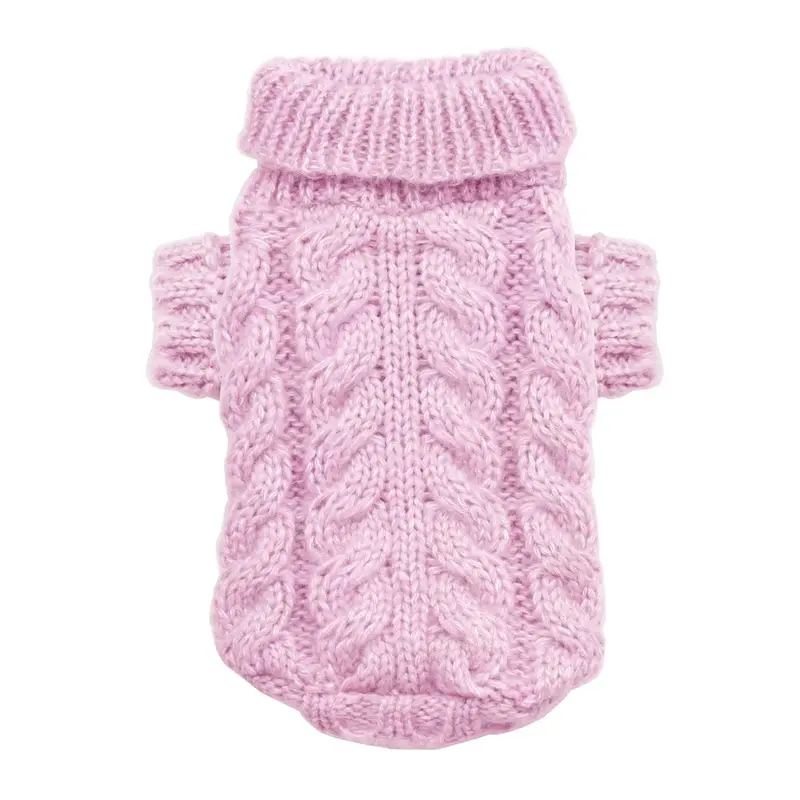 Hip Doggie Angora Cable Knit Dog Sweater - Pink X-Large