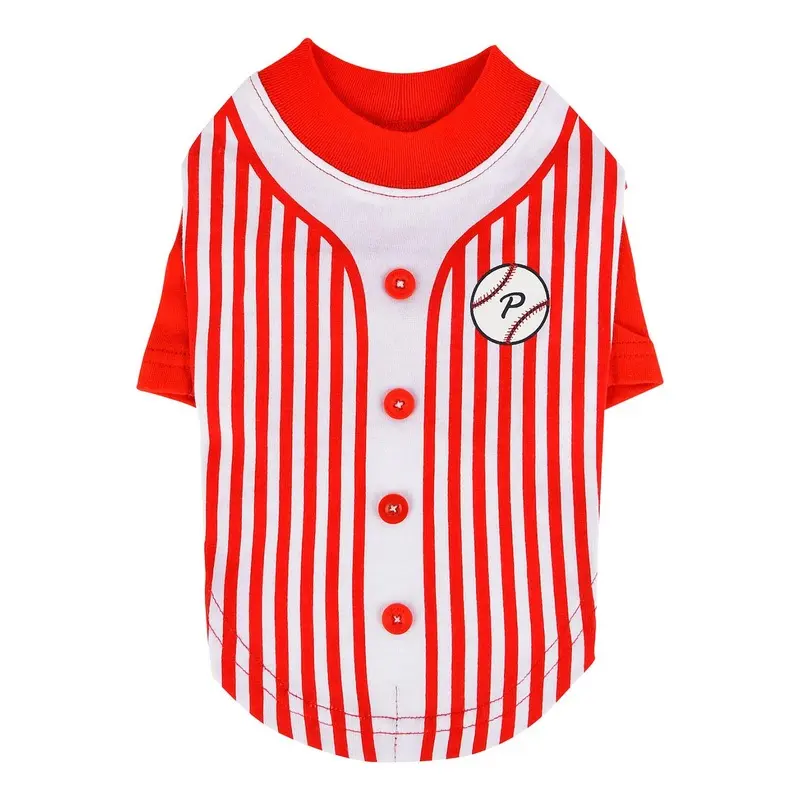 Major Baseball Dog Jersey by Puppia - Red Medium