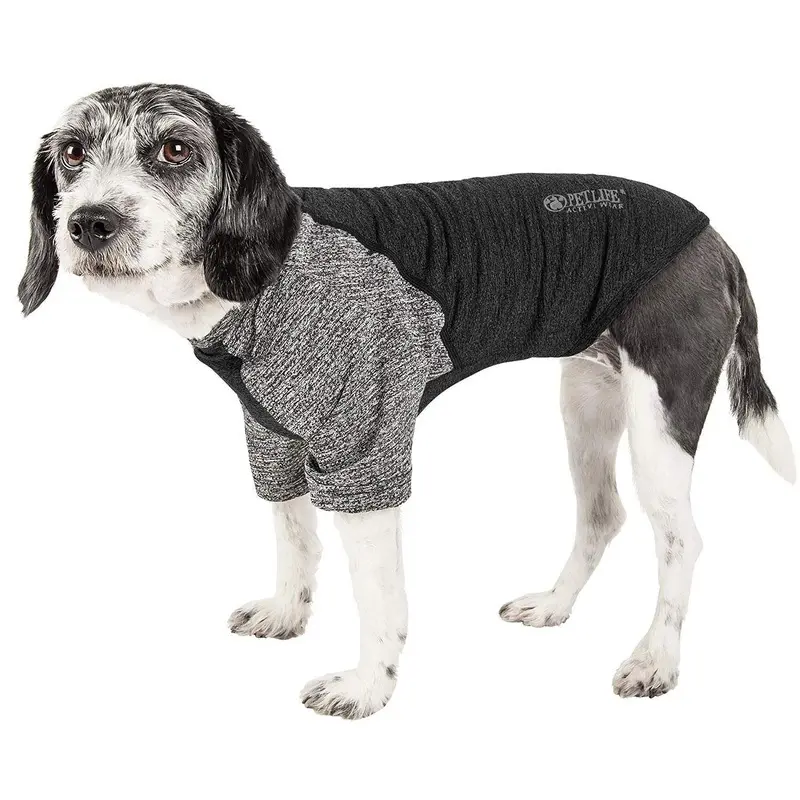 Pet Life ACTIVE Hybreed Two-Toned Performance Dog T-Shirt - Black and Gray X-Large