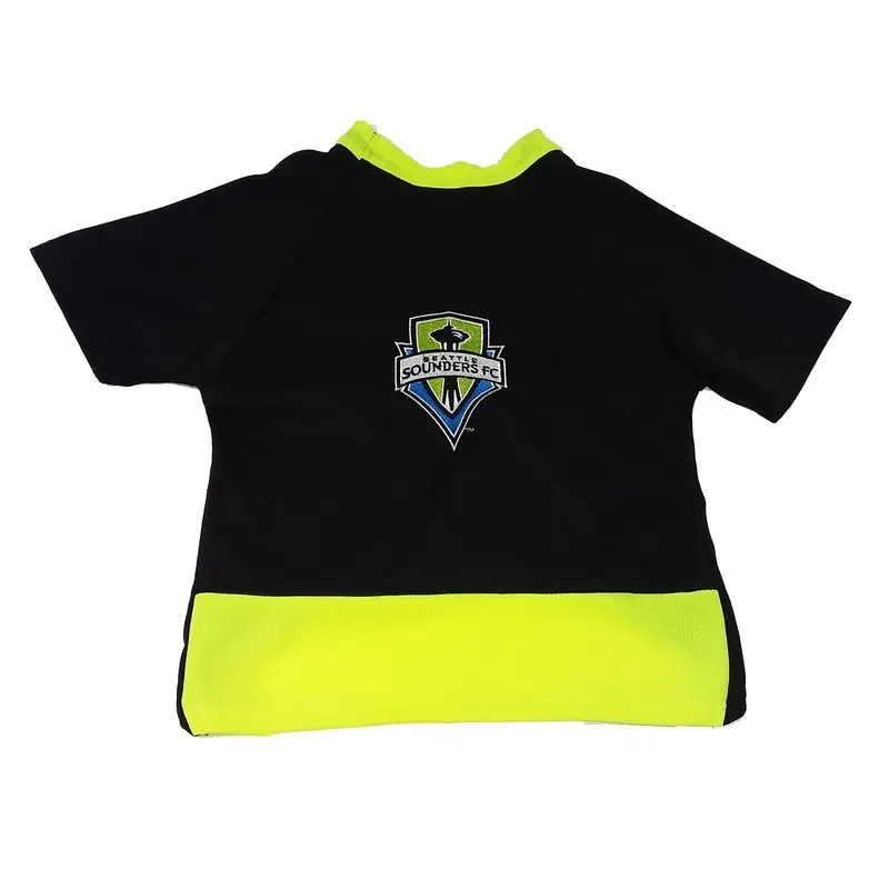 Seattle Sounders Athletic Mesh Dog Jersey - Black with Neon Trim Medium