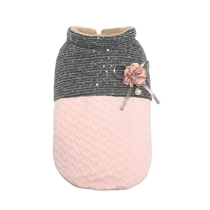 Dobaz Scalloped Dog Jacket - Pink and Gray X-Large