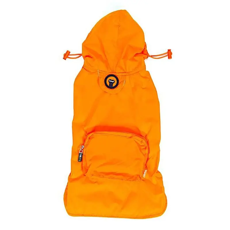 fabdog Pocket Fold Up Dog Raincoat - Orange X-Small