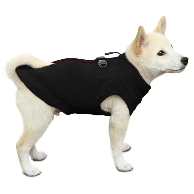 Gooby Zip Up Fleece Dog Vest - Black X-Small - Out of Stock!