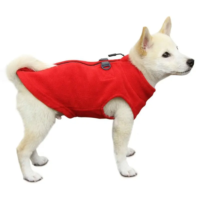 Gooby Zip Up Fleece Dog Vest - Red X-Small