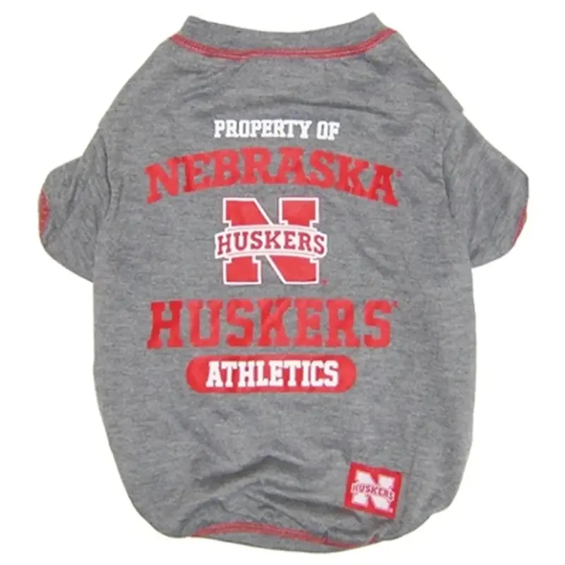 Nebraska Cornhuskers Athletics Dog T-Shirt - Gray X-Small