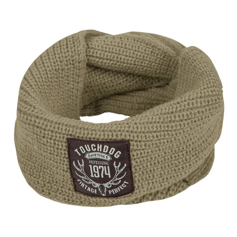 Pet Life Touchdog Heavy Knitted Fashion Winter Dog Scarf - Khaki One Size - Out of Stock!