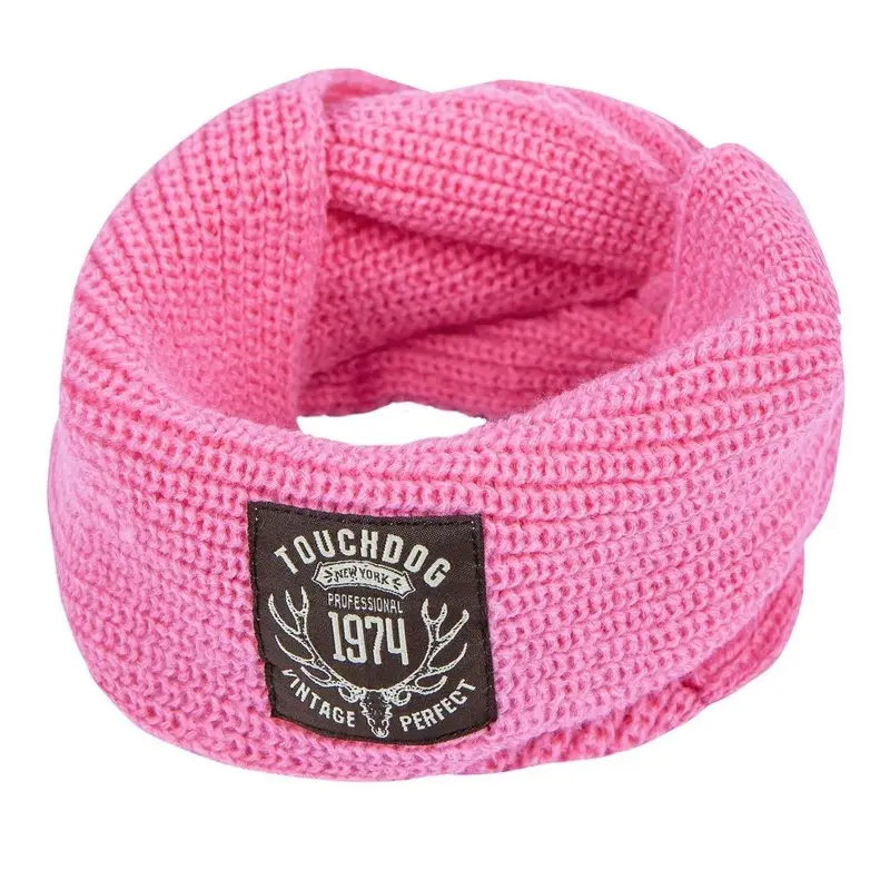 Pet Life Touchdog Heavy Knitted Fashion Winter Dog Scarf - Pink One Size - Out of Stock!