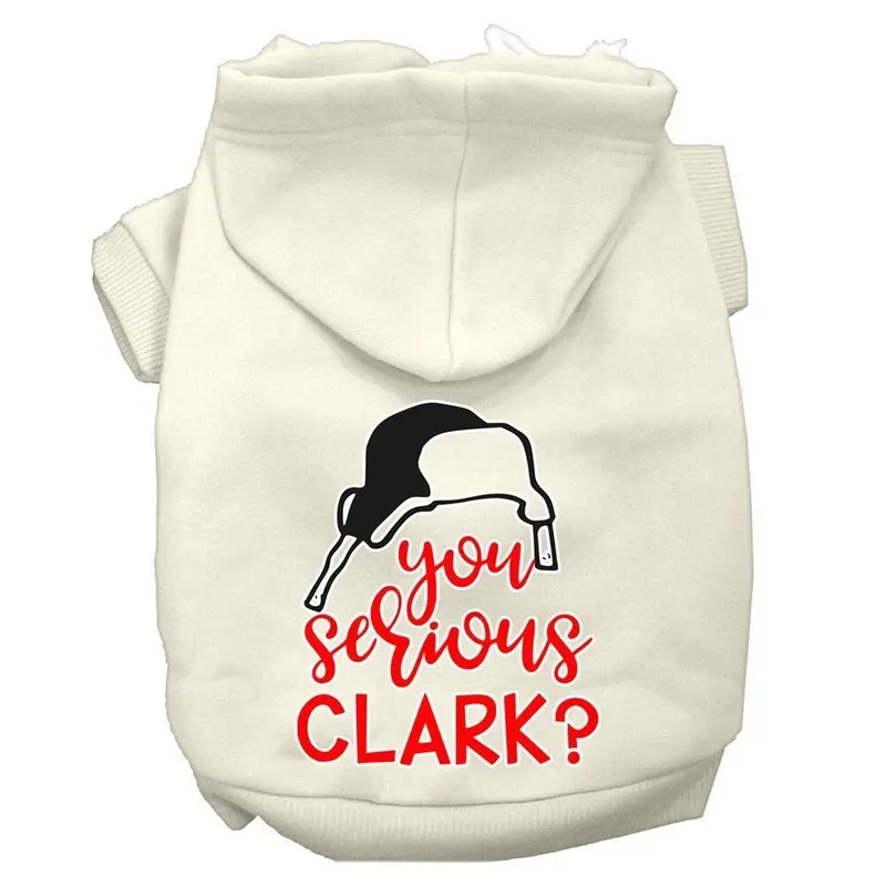 You Serious Clark? Christmas Dog Hoodie - Cream Large