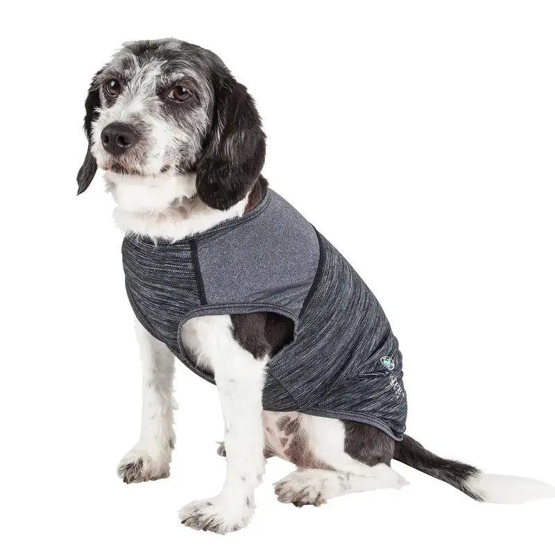 Pet Life ACTIVE Aero-Pawlse Heathered Dog Tank Top T-Shirt - Black X-Large