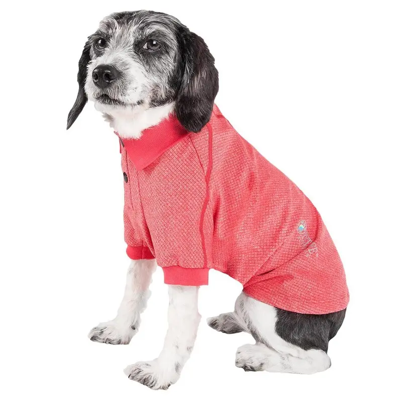 Pet Life ACTIVE Fur-Flexed Performance Dog Polo - Red Small