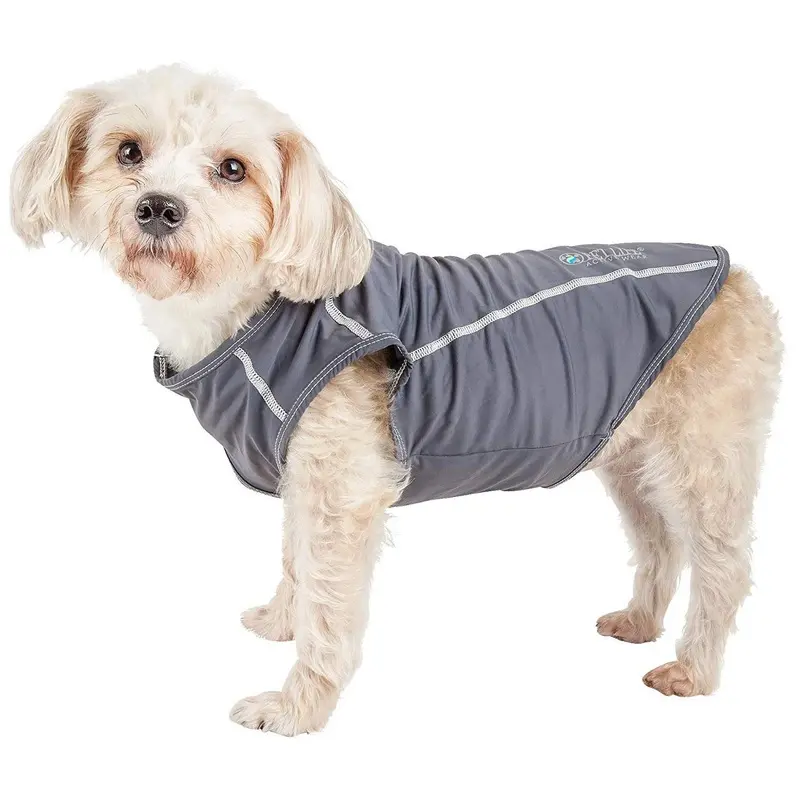 Pet Life ACTIVE Racerbark Performance Dog Tank - Grey Large