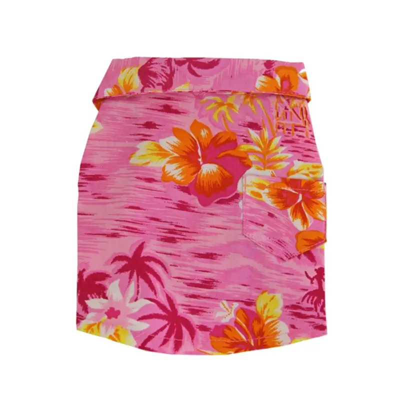 Puppe Love Hawaiian Print Dog Shirt - Pink Size 6