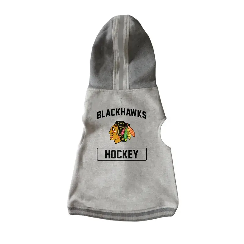 Chicago Blackhawks Crewneck Dog Hoodie - Gray X-Small