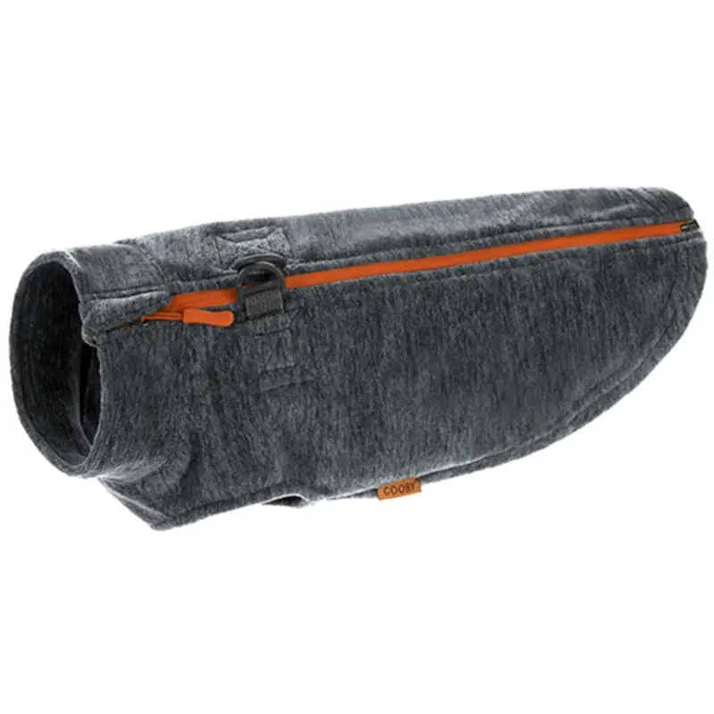 Gooby Zip Up Fleece Dog Vest - Gray Wash X-Small