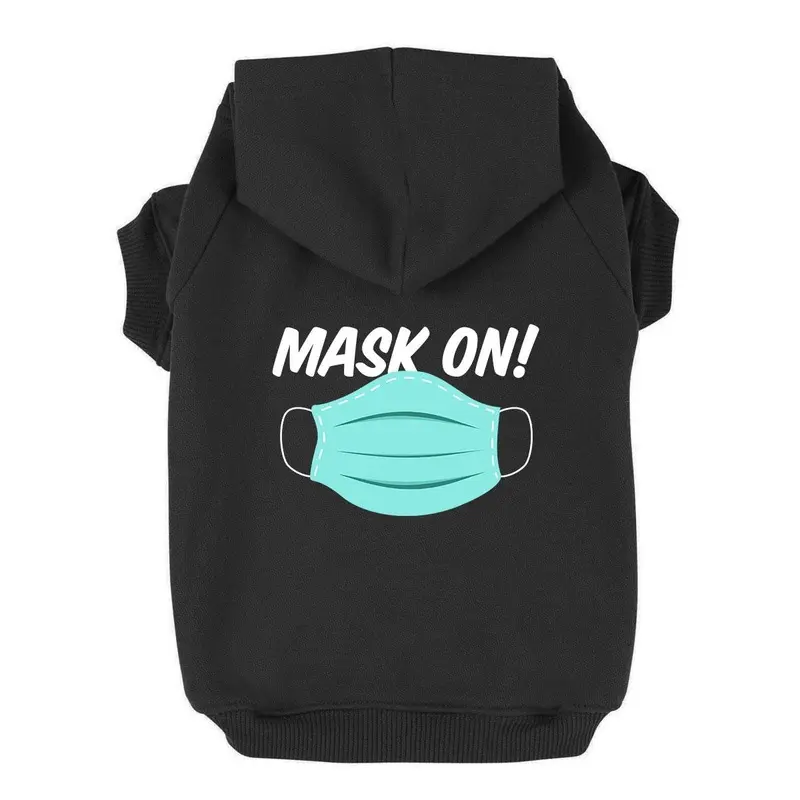 Mask On! Dog Hoodie - Black X-Small