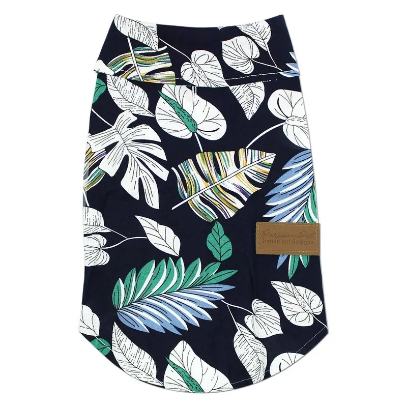 Parisian Pet Palm Leaves Camp Dog Shirt Medium