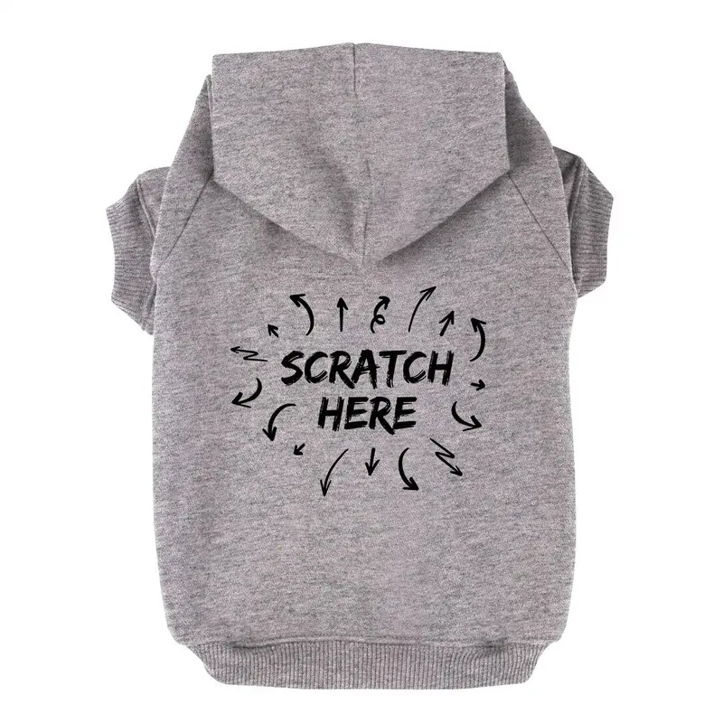 Scratch Here Dog Hoodie - Gray X-Small