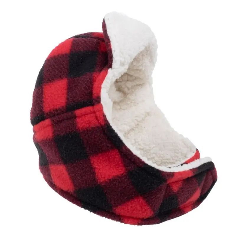 Worthy Dog Aviator Dog Hat - Red Buffalo Plaid X-Small