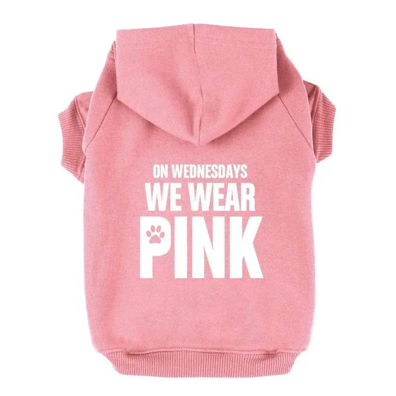 On Wednesdays We Wear Pink Dog Hoodie - Light Pink X-Small